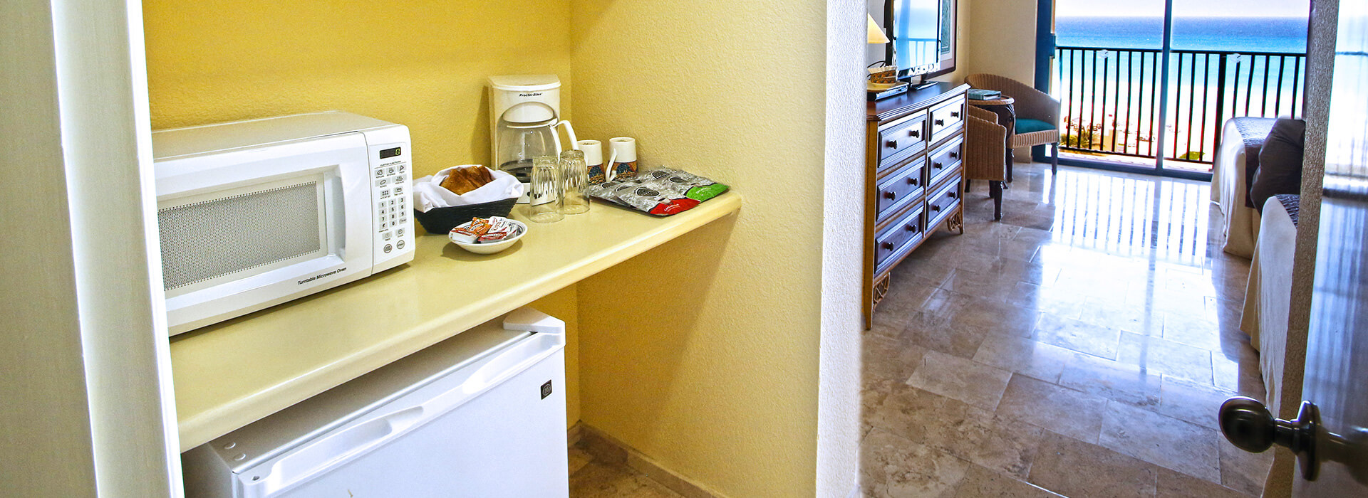 Ocean View Junior Suite fully equipped including kitchen appliances